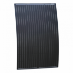 120W black semi-flexible fibreglass solar panel with round rear junction box and 3m cable, with durable ETFE coating