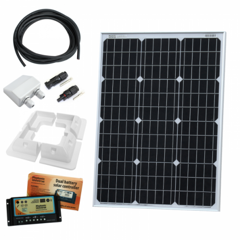 25W x 2 = 50w PV Solar Panel for charging 12v or 24v battery system c/w 6m cable 