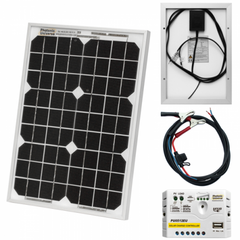 12V 10W Solarpanel Solarmodul Laderegler Controller Kit Set Wohnwagen/Camping 