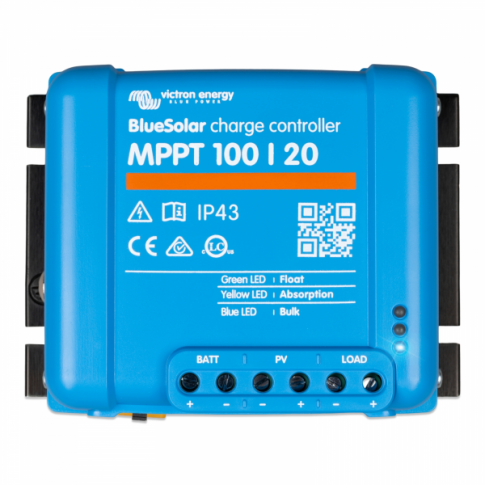 Victron BlueSolar MPPT 100/20 20A solar charge controller for solar panels up to 290W (12V) / 580W (24V) / 870W (36V) / 1160W (48V) up to 100V