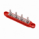 250A 48V red 4 way nickel coated brass busbar with cover and M8 terminals