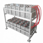 24kWh 48V 500Ah AGM deep cycle battery bank with metal racking (24 x 2V batteries)