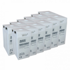 24V 500Ah AGM deep cycle battery bank (12 x 2V batteries) for large power systems and energy storage