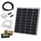 80W 12V dual battery solar charging kit with 10A controller, mounting brackets and cables