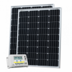 200W (100W+100W) solar charging kit with 20A controller with LCD display and  2 x 5m cables