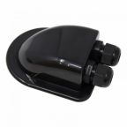 Waterproof black double cable entry gland (3-7mm) for motorhomes, caravans, campervans, boats and building installations