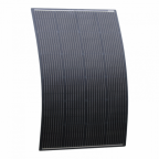 150W black semi-flexible fibreglass solar panel with round rear junction box and 3m cable, with durable ETFE coating