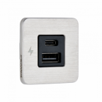 Scanstrut SC-TILE-11 USB-A and USB-C Interiors Charging Socket 12V/24V - Stainless Steel Bezel