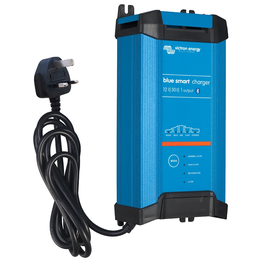 Victron 15A 12V BlueSmart IP22 mains battery charger with inbuilt Bluetooth and Lithium battery compatibility