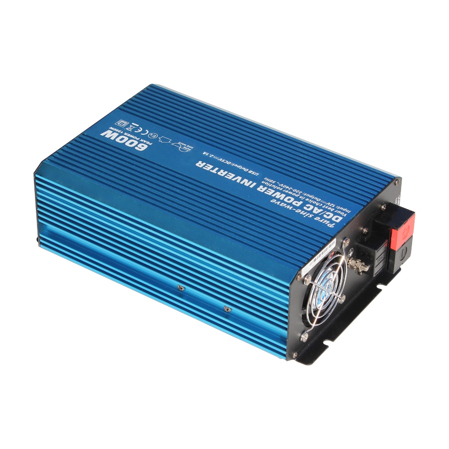 600W 12V pure sine wave power inverter for caravan, campervan, yacht or